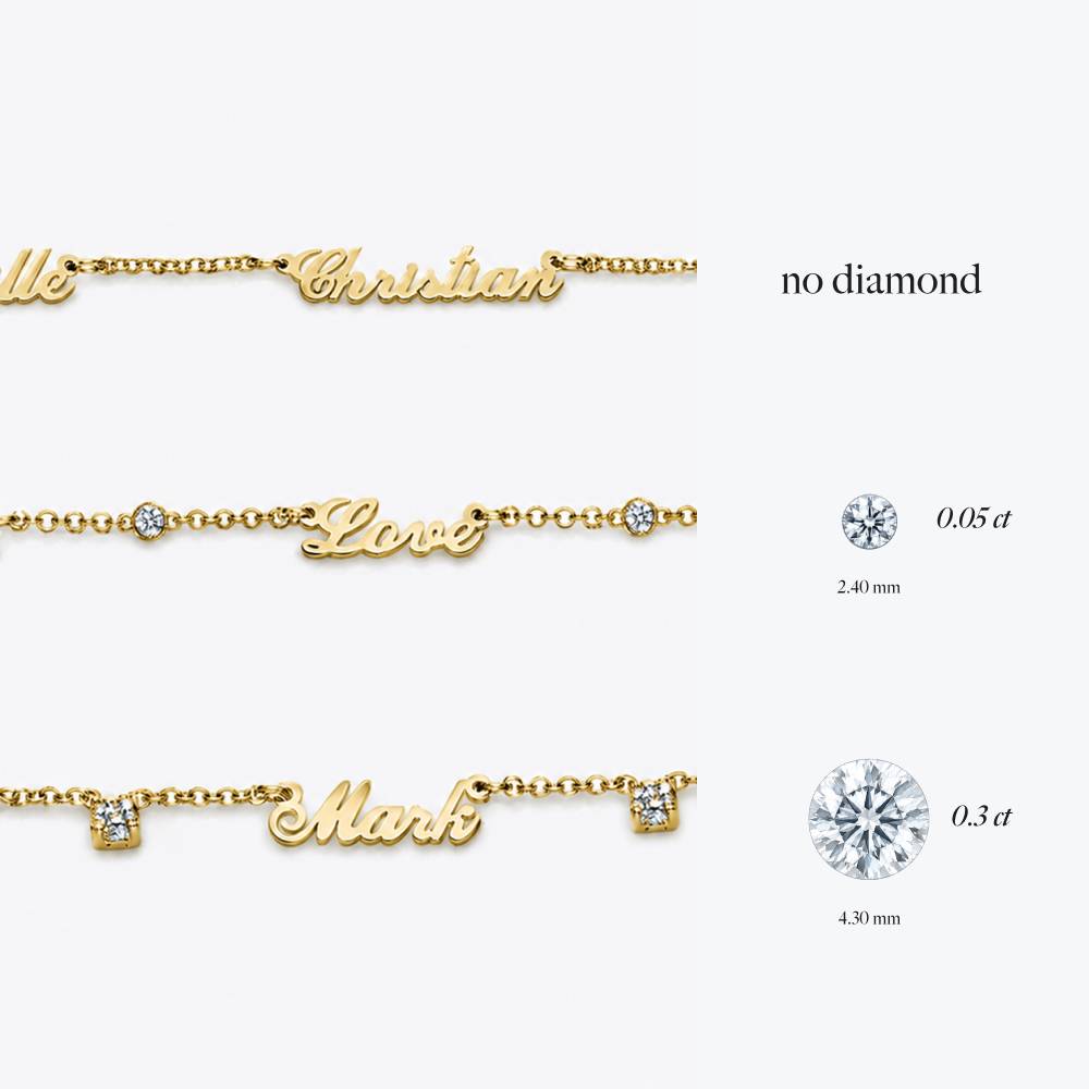 Heritage Multiple Name Necklace with Diamonds in 10ct Solid Yellow Gold-6 product photo