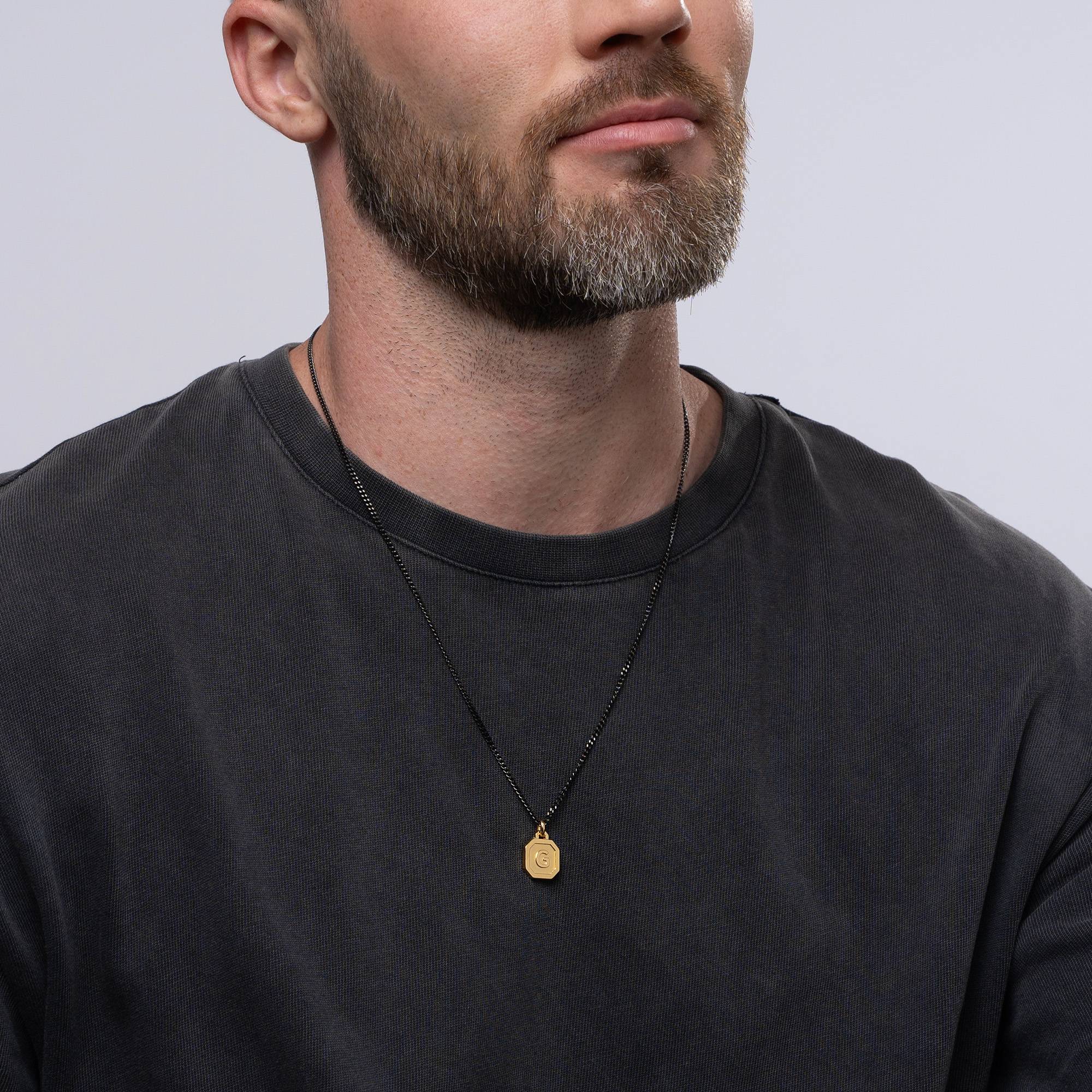 Hem & Haar Initiaal Kettingen in 18k Verguld Goud-3 Productfoto