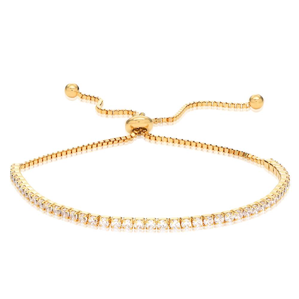 Holly Adjustable Tennis Bracelet with Cubic Zirconia in 18K Gold product photo