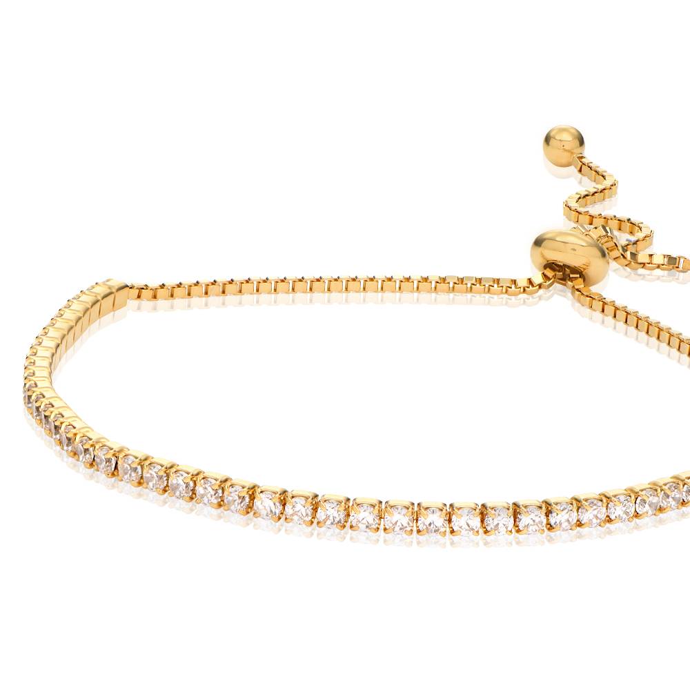 Holly Adjustable Tennis Bracelet with Cubic Zirconia in 18K Gold Plating-3 product photo