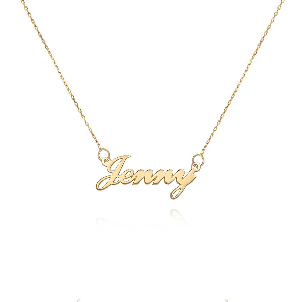 Hollywood Small Name Necklace in 14ct Gold-3 product photo