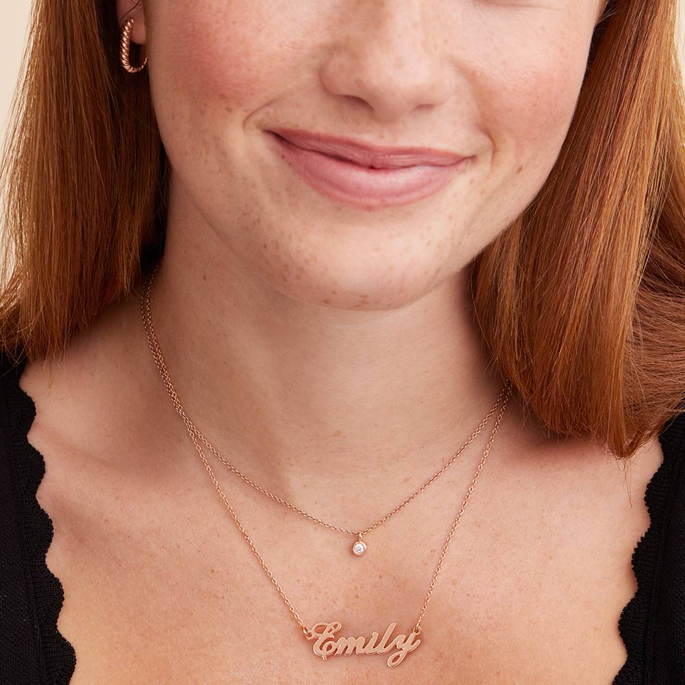 Tiny Classic Name Necklace in 18ct Rose Gold Plating MYKA