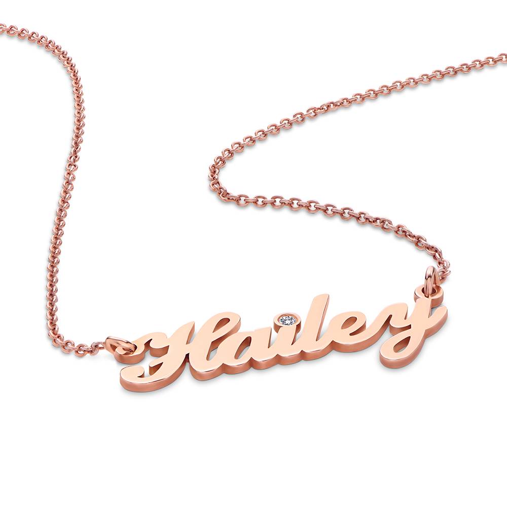 Hollywood Litet Namnhalsband med 0.02ct Diamant i 18k Roséguldplätering-2 Hollywood Litet Namnhalsband med 0.02ct Diamant i 18k Roséguldplätering-2 produktbilder