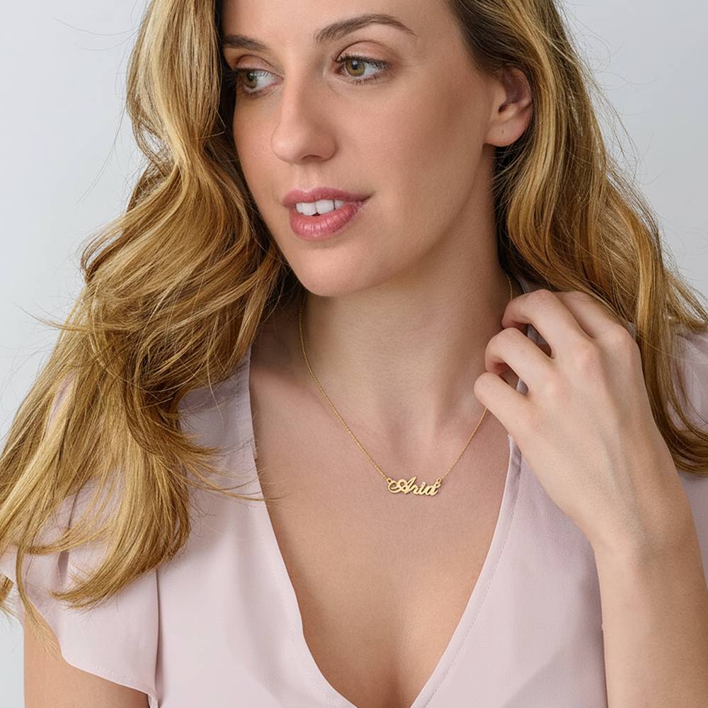 Hollywood Small Name Necklace with 0.02ct Diamond in Gold Plating-2 Hollywood Small Name Necklace with 0.02ct Diamond in Gold Plating-2 product photo