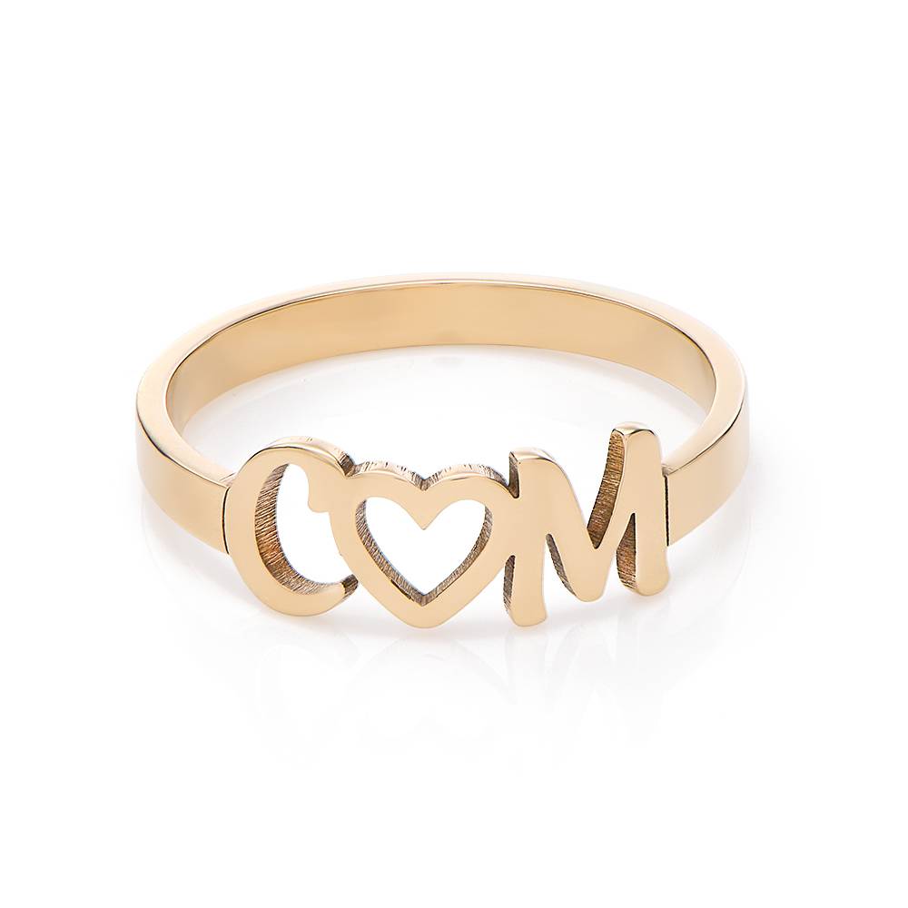 I Heart You Initial Ring in 14ct Yellow Gold-2 product photo