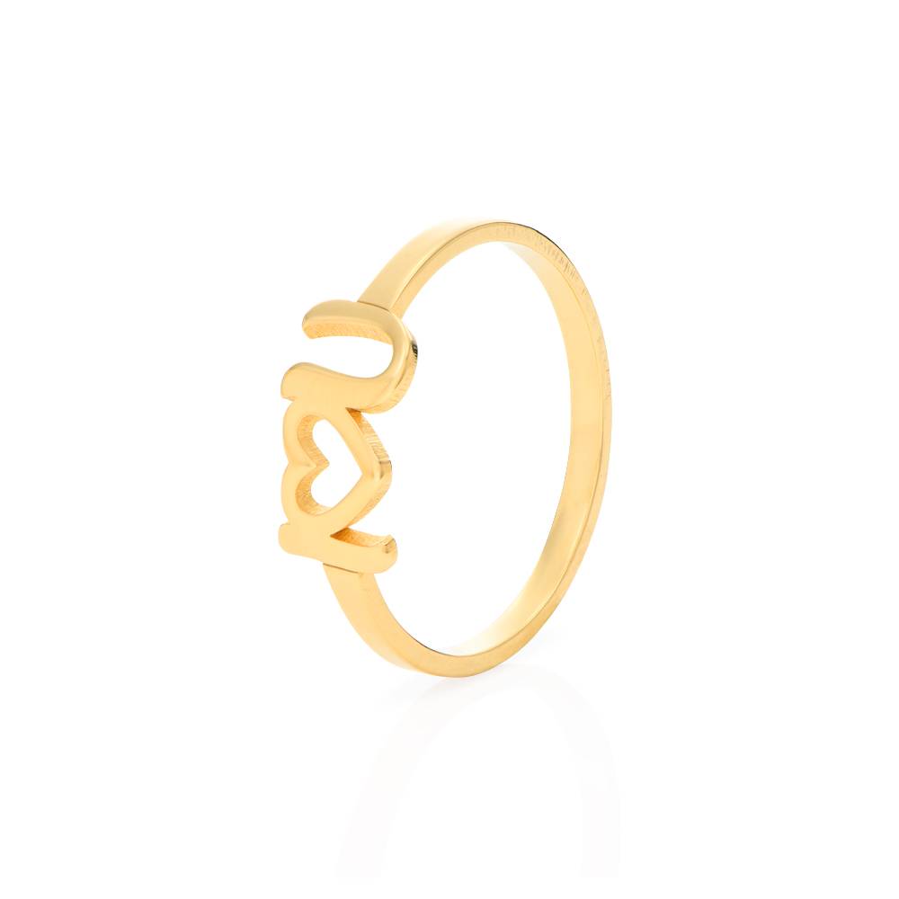 Ik Hou Van Jou Initiaal Ring in Goud Vermeil
