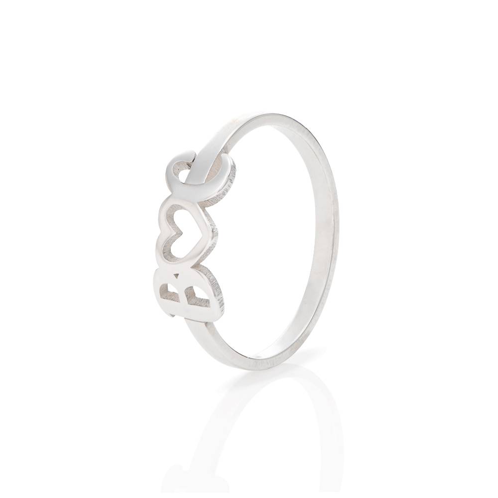 Ik Hou van Jou Initialen Ring in Sterling Zilver-4 Productfoto