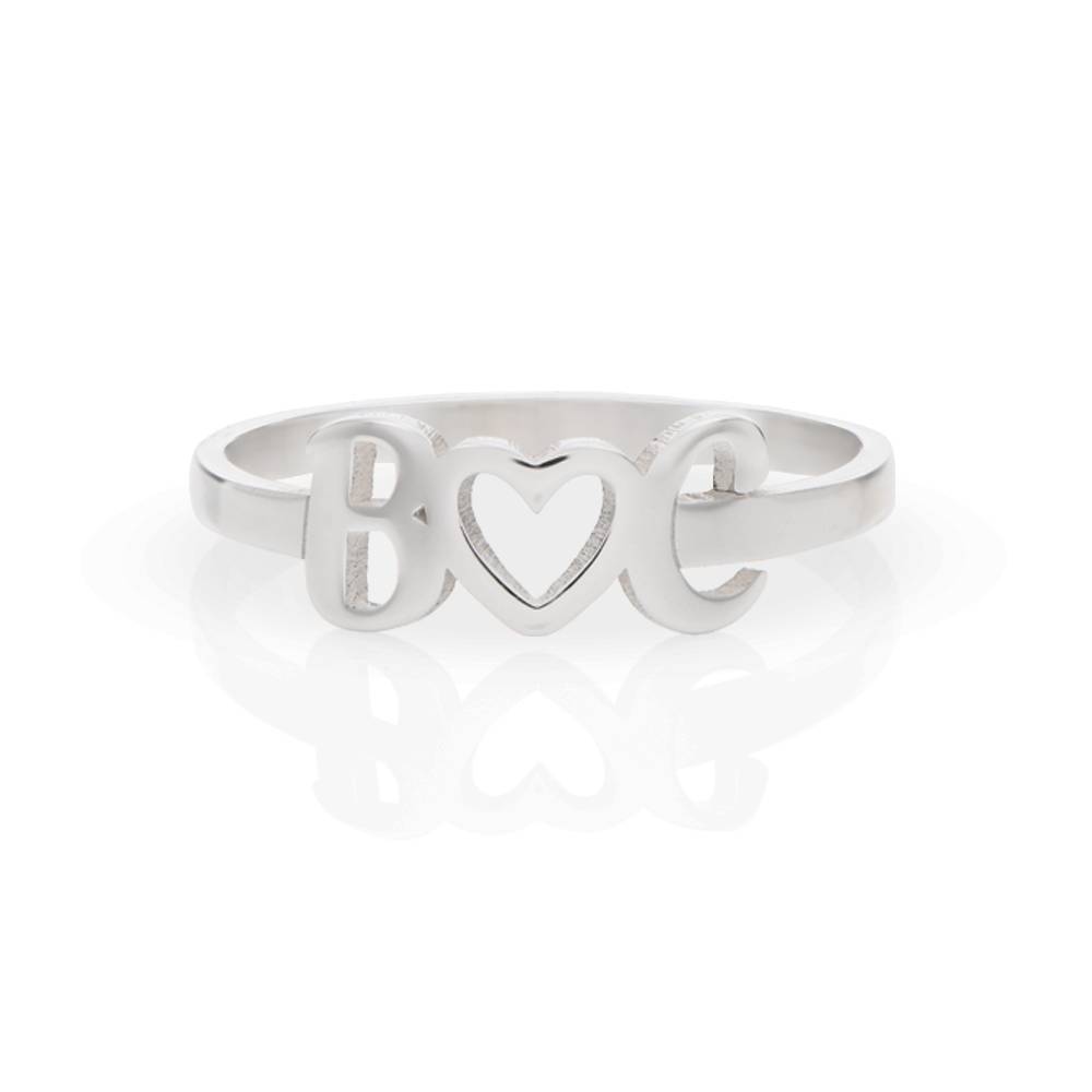 I Heart You Initial Ring i sølv produktbilde