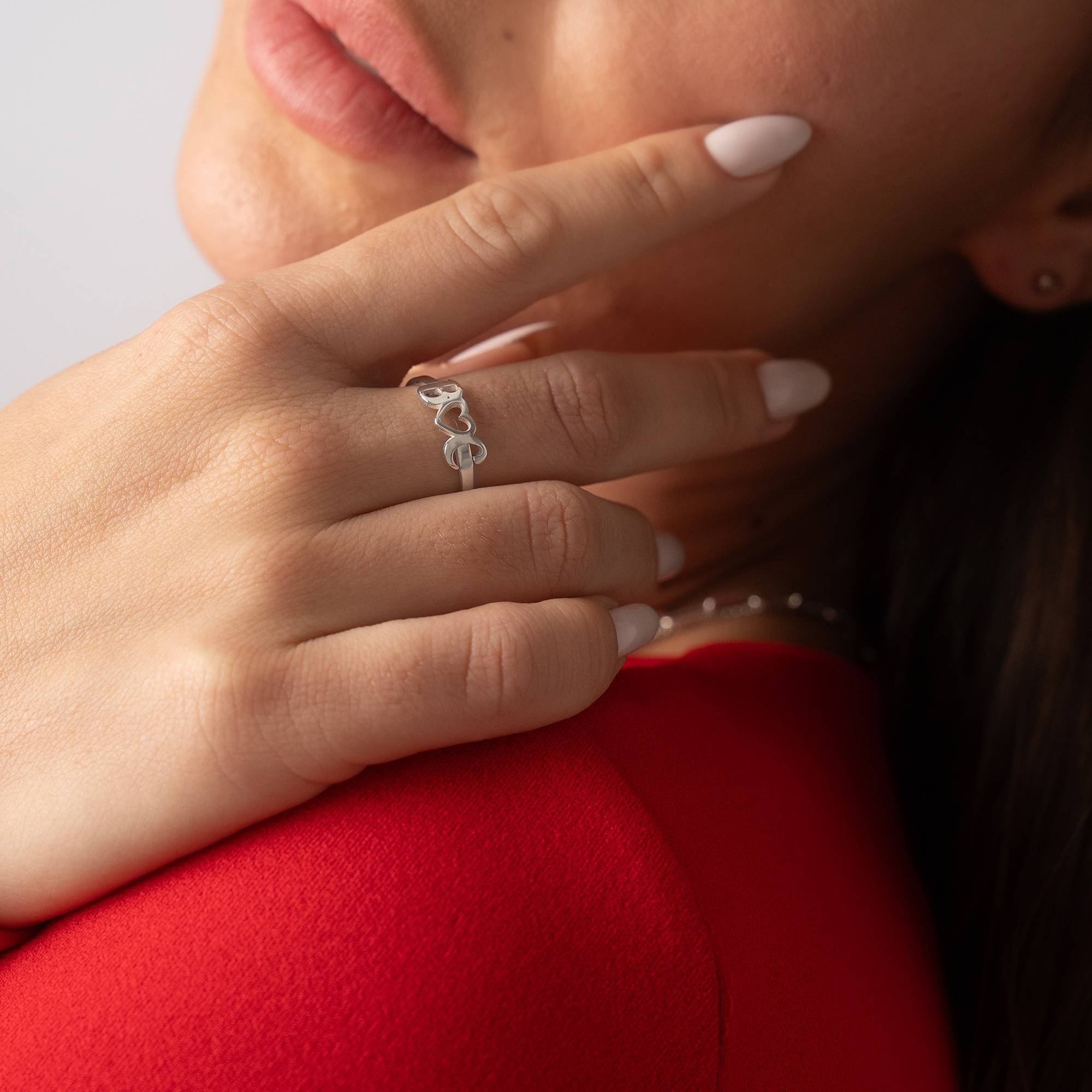 Ik Hou van Jou Initialen Ring in Sterling Zilver-3 Productfoto