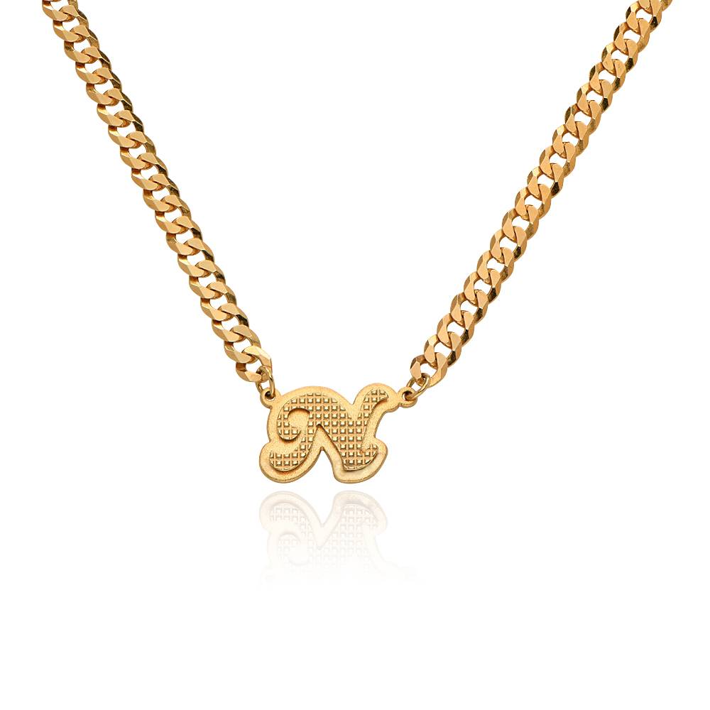 Iconic Double Plated Initial Necklace in 18K Gold Plating-2 product photo
