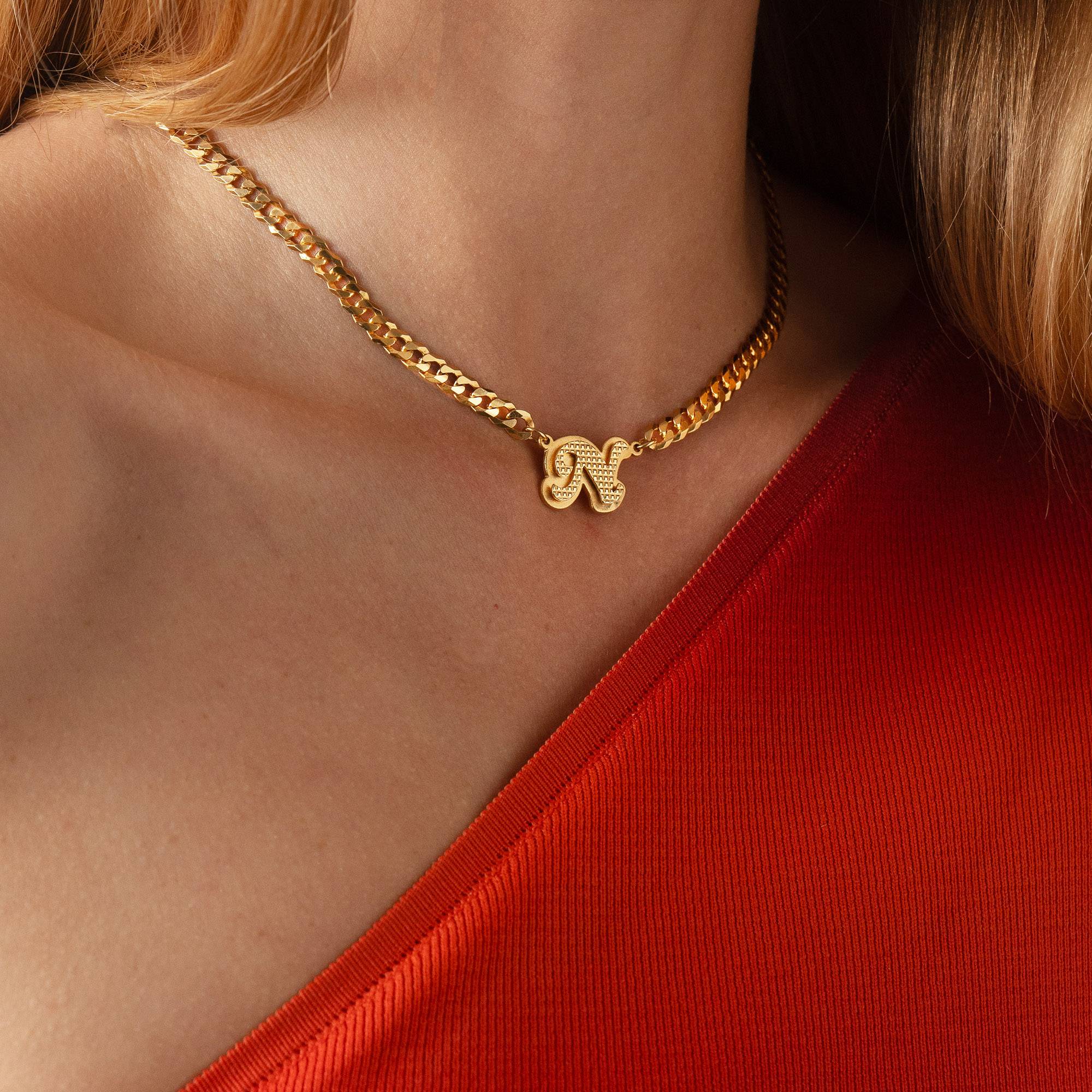 Iconic Double Plated Initial Necklace in 18K Gold Plating-3 product photo
