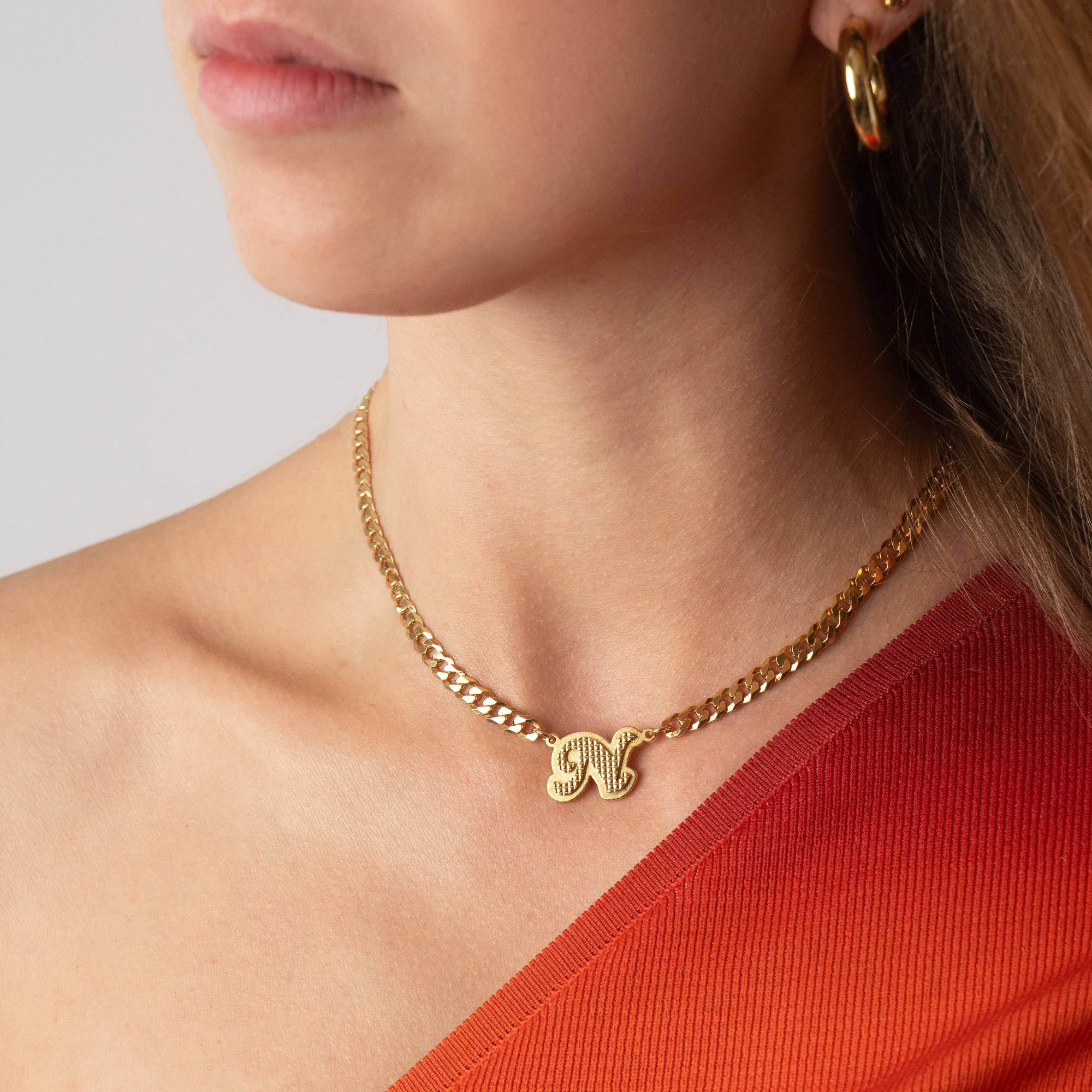 Iconic Double Plated Initial Necklace in 18K Gold Plating-6 product photo
