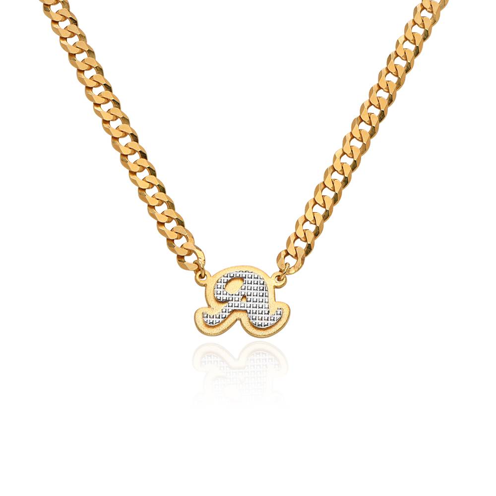 Iconic Double Plated Initial Necklace in Mixed Metals product photo