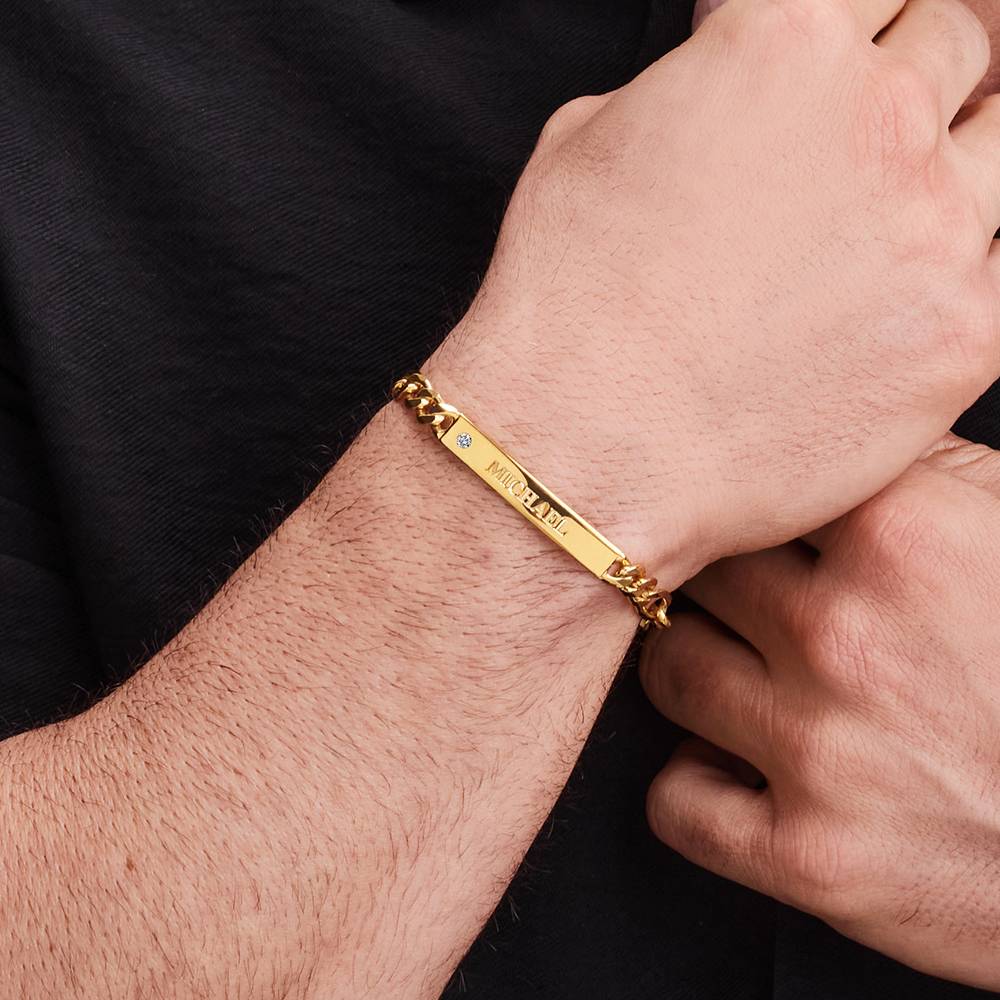 Amigo ID-Armband med Diamant till Män i 18k Guldplätering-1 Amigo ID-Armband med Diamant till Män i 18k Guldplätering-1 produktbilder