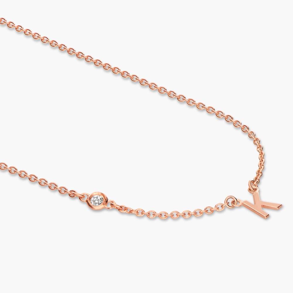 Mia Halskette mit Initialen und Diamanten - 750er Roségold-Vermeil-3 Produktfoto