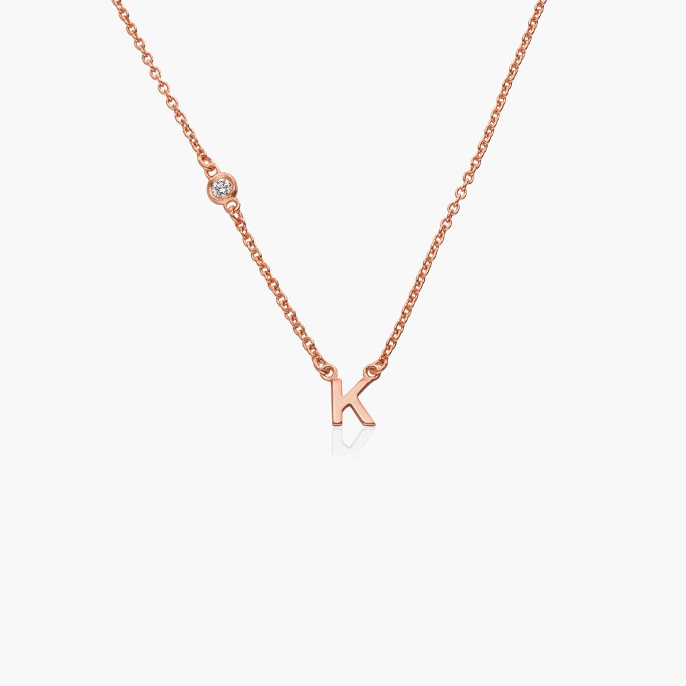 Mia Halskette mit Initialen und Diamanten - 750er Roségold-Vermeil-2 Produktfoto