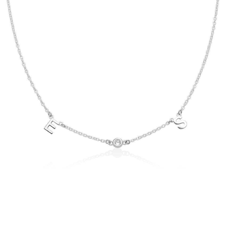 Mia Initialen Halskette mit Diamanten - 925er Sterlingsilber Produktfoto