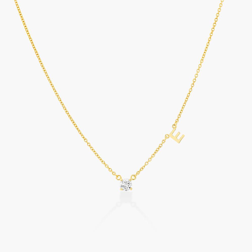 Mia Initialen Halskette mit 0,3 ct Premium-Diamant - 750er Gold-Vermeil-7 Produktfoto