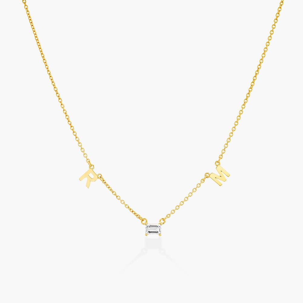 Mia Initialen Halskette mit 0,3 ct Premium-Diamant - 750er Gold-Vermeil-5 Produktfoto