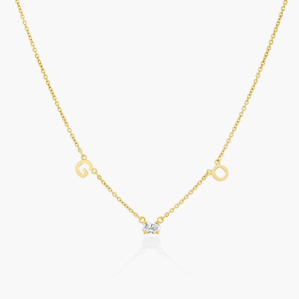 Mia Initialen Halskette mit 0,3 ct Premium-Diamant - 750er Gold-Vermeil-8 Produktfoto