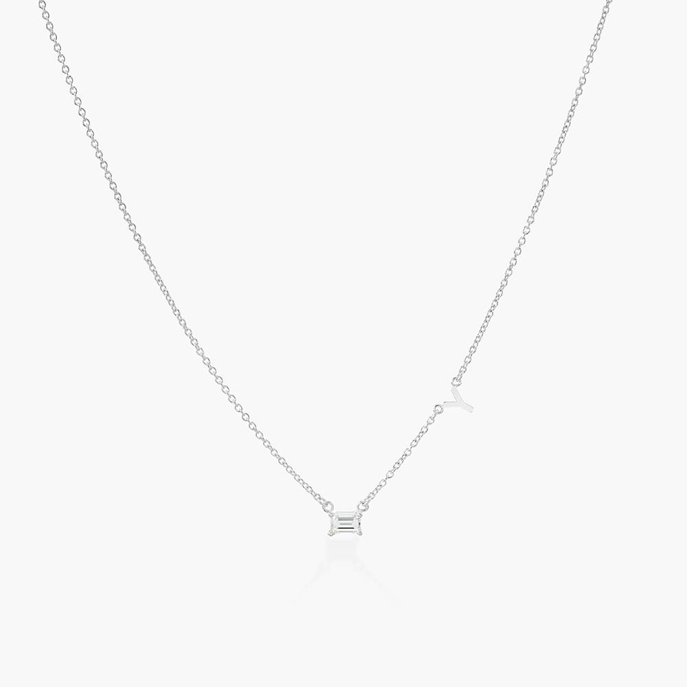 Mia Initialen Halskette mit 0,3 ct Premium-Diamant - 925er Sterlingsilber-8 Produktfoto