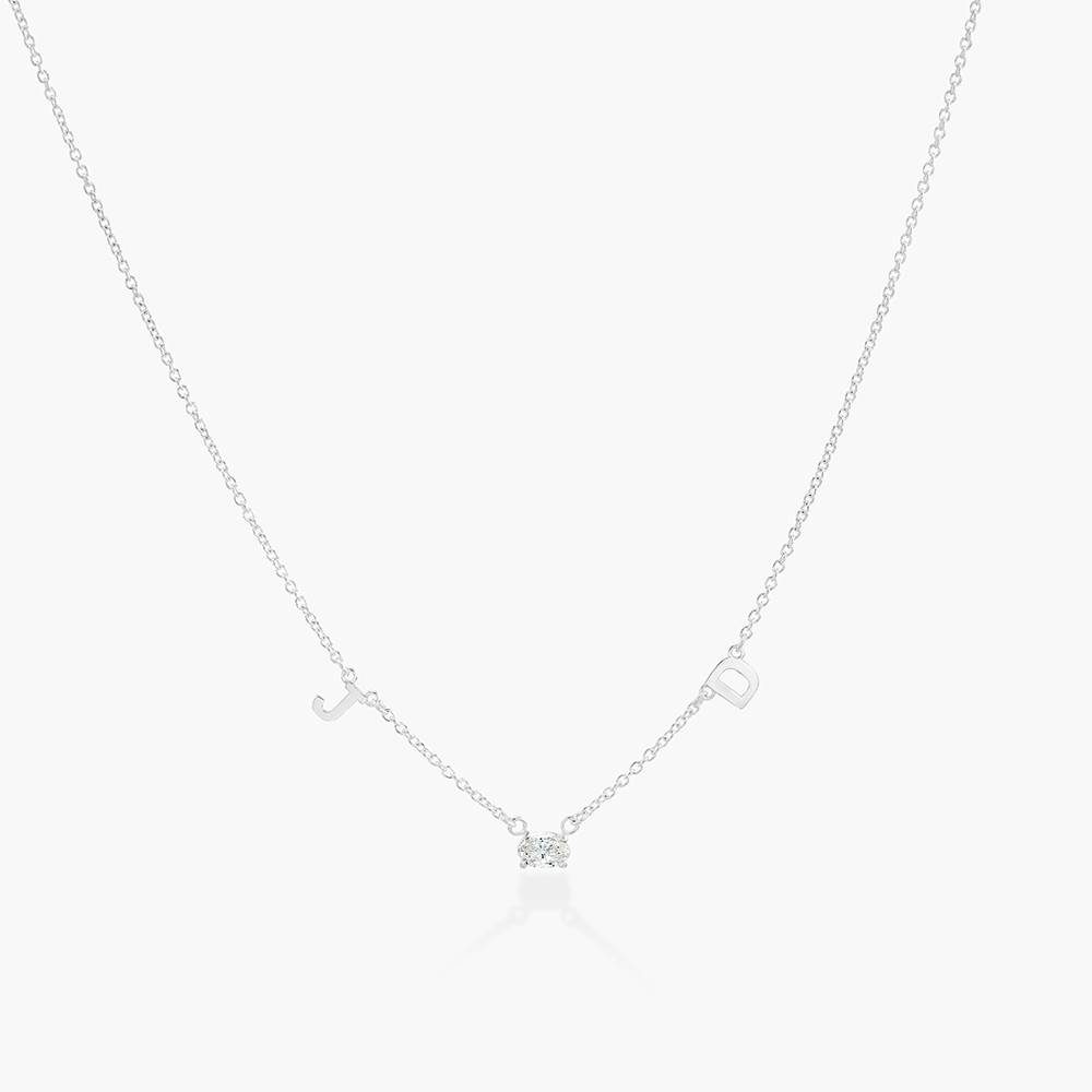 Mia Halskette mit Initialen und 0,3 ct Diamanten - 925er Sterlingsilber-2 Produktfoto