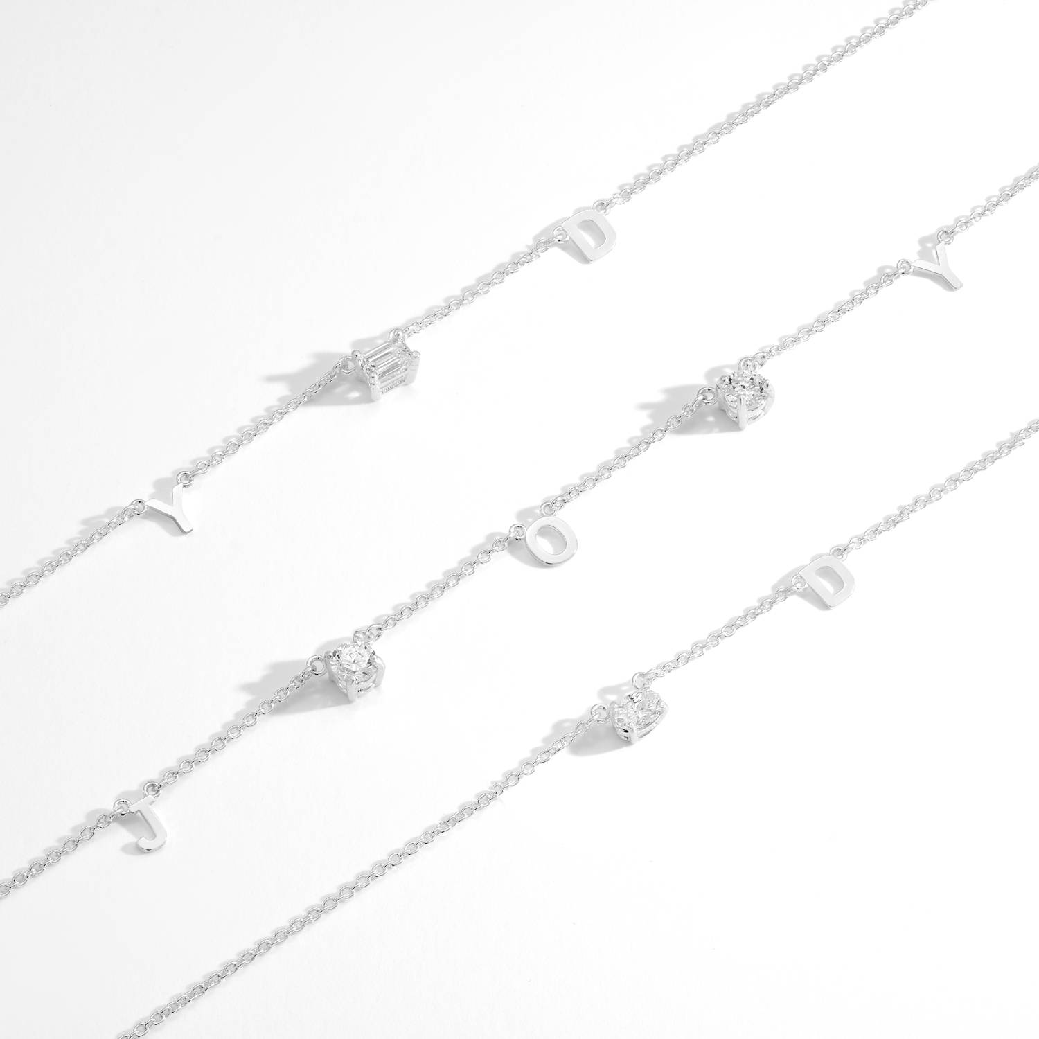 Mia Initialen Halskette mit 0,3 ct Premium-Diamant - 925er Sterlingsilber-7 Produktfoto