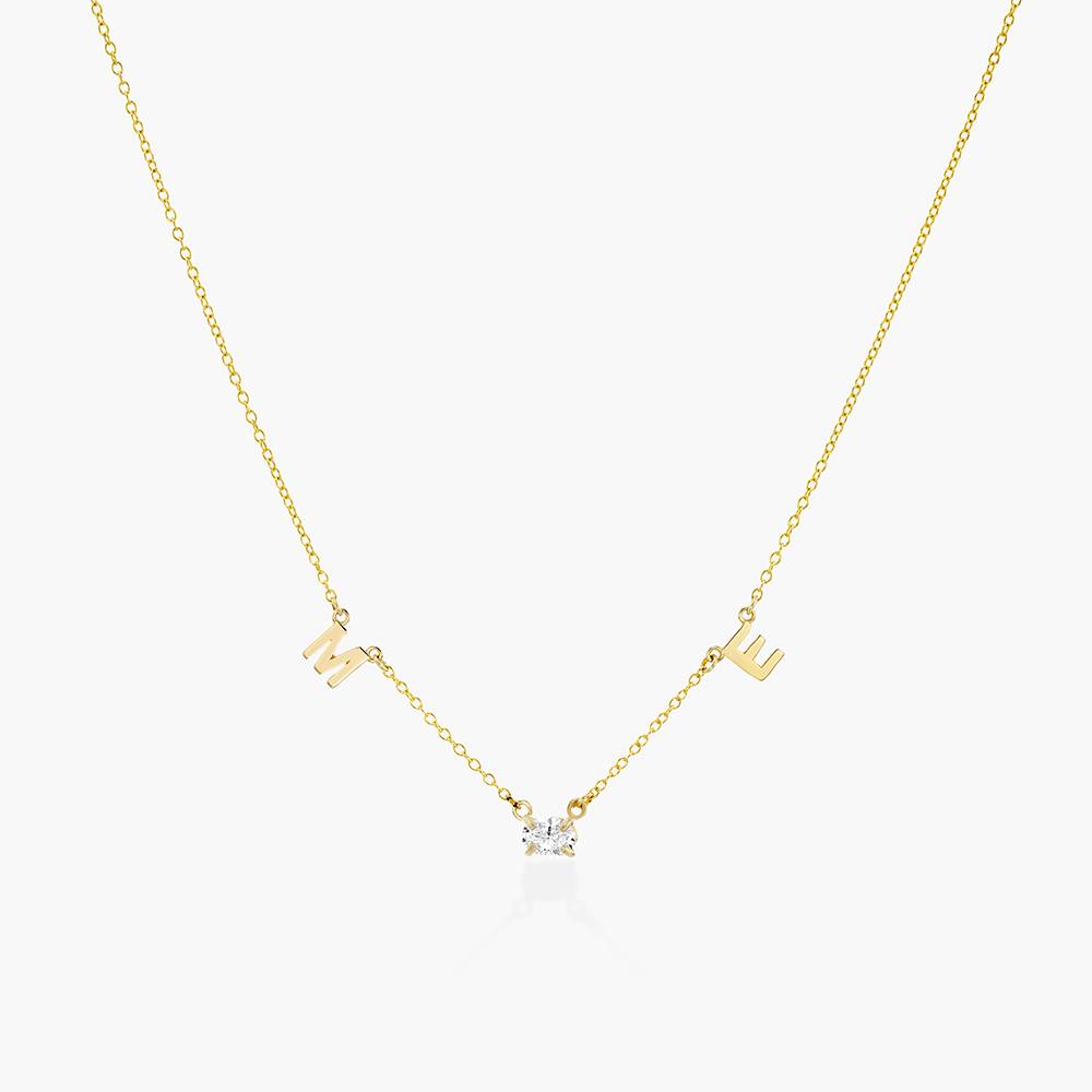 Mia Initialen Halskette mit 0,3 ct Premium-Diamant - 585er Gelbgold-3 Produktfoto