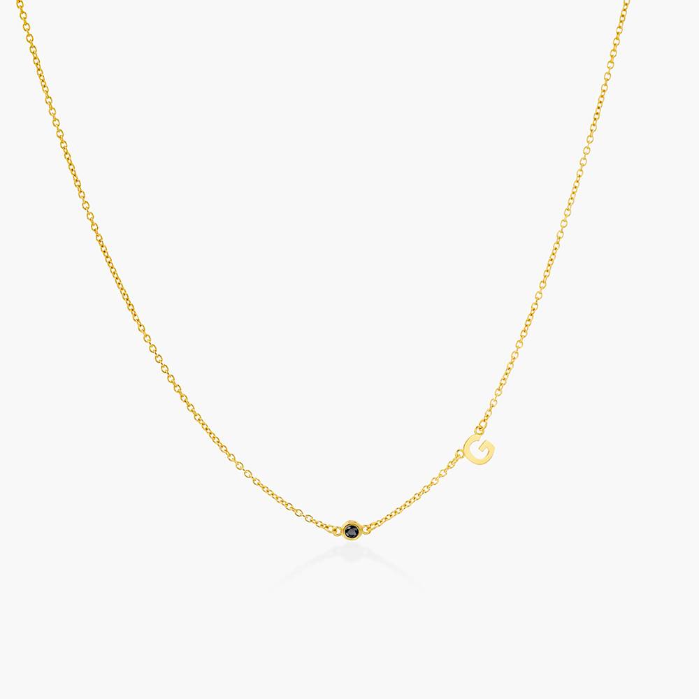 Mia Initialen Halskette mit Edelsteinen - 750er Gold-Vermeil-7 Produktfoto