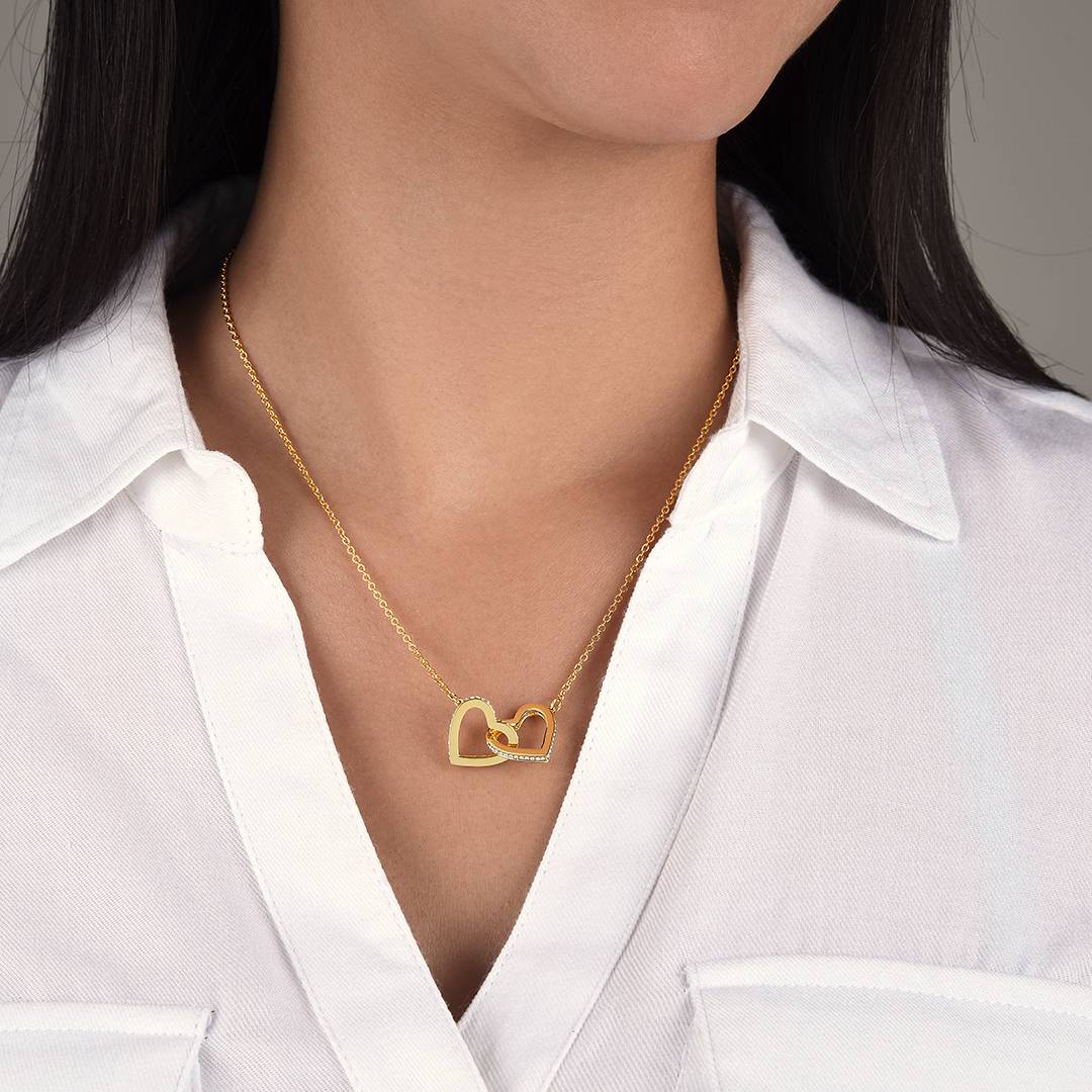 Interlocking Heart Necklace in 18ct Gold Plated Stainless Steel-1 product photo
