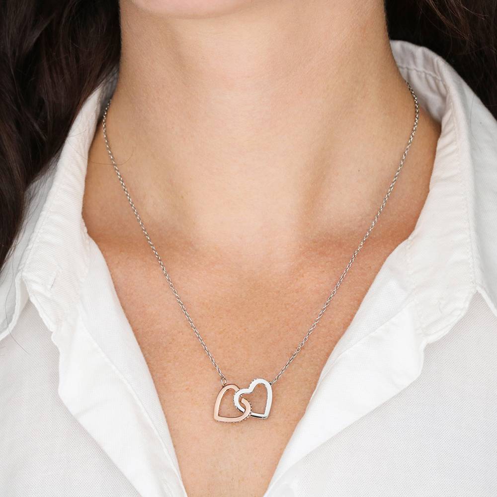 Interlocking Heart Necklace in Stainless Steel-2 product photo