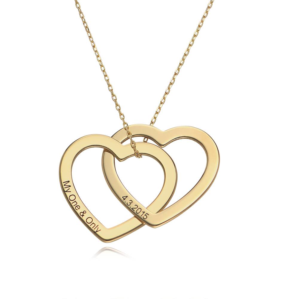Claire sammenflettede hjerter halskæde i 10kt. guld-1 produkt billede