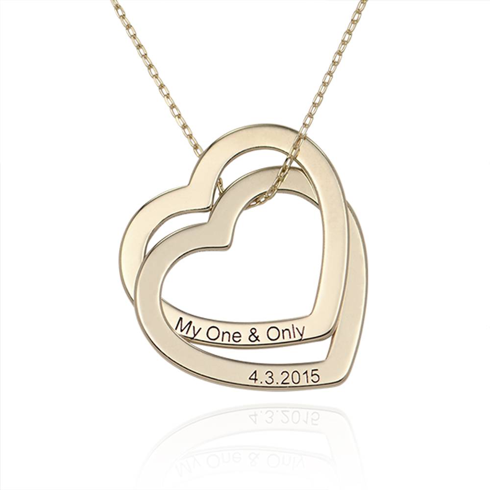 Claire Interlocking Hearts Necklace in 10k Yellow Gold-2 product photo