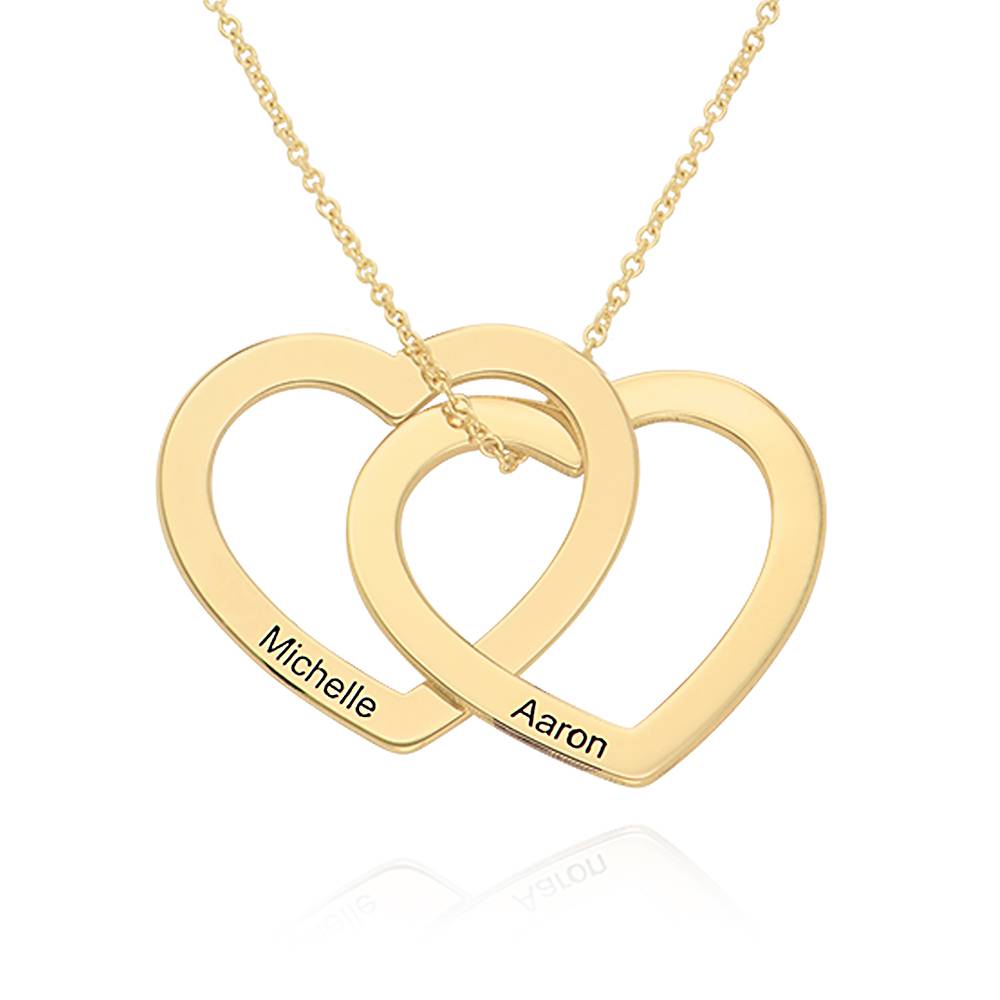 Claire Interlocking Hearts Necklace in 14k Yellow Gold-2 product photo