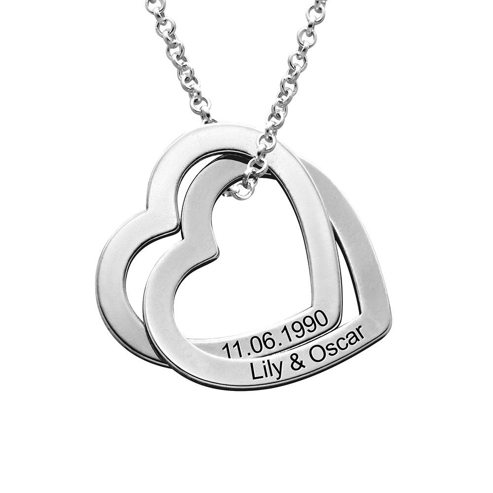 Claire sammenflettede hjerter halskæde i premium sølv produkt billede