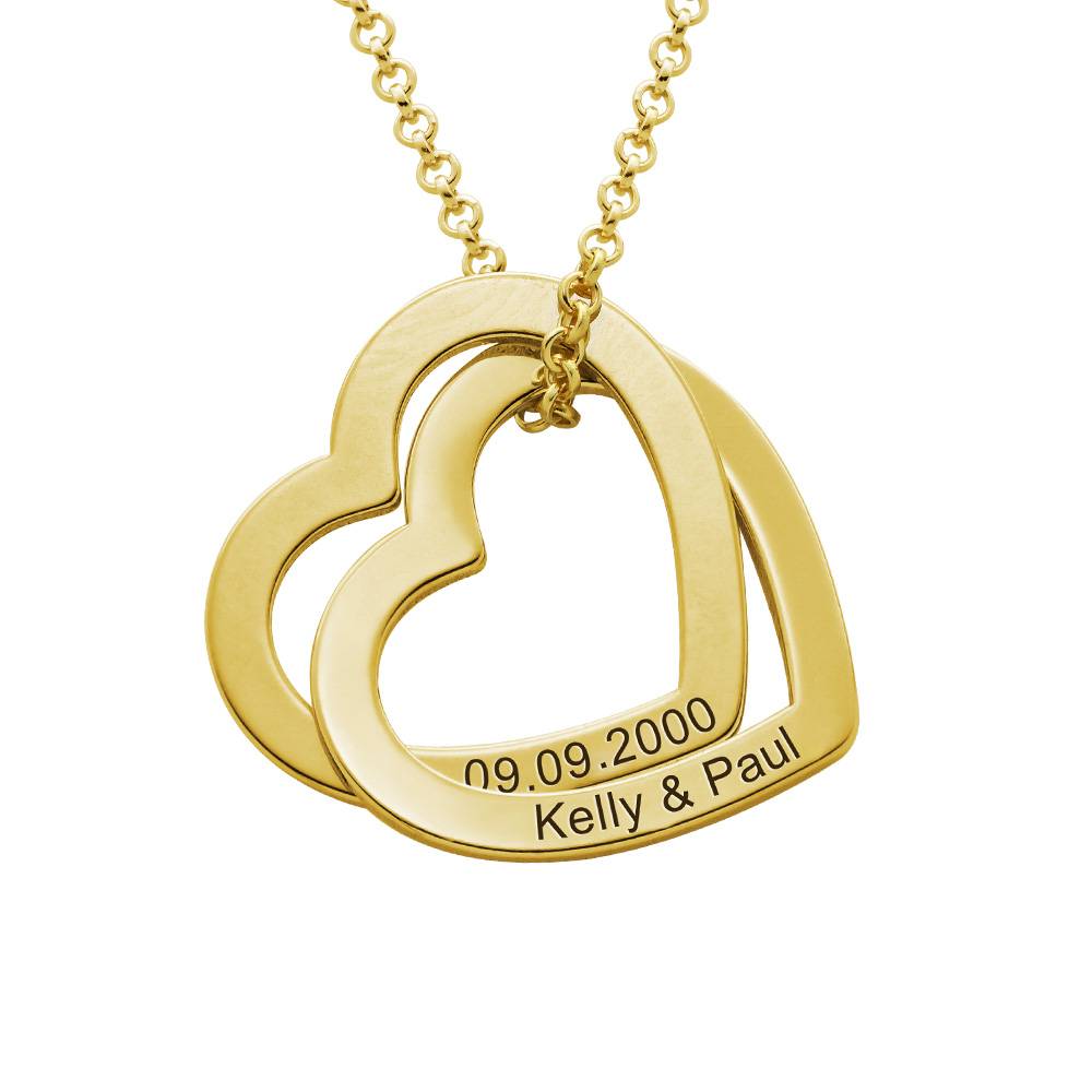 Claire Interlocking Hearts Necklace in 18k Gold Plating product photo