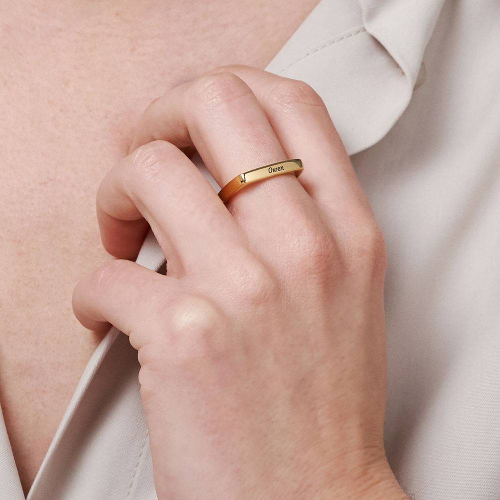Iris Custom Square Ring in 18ct Gold Plating-1 product photo