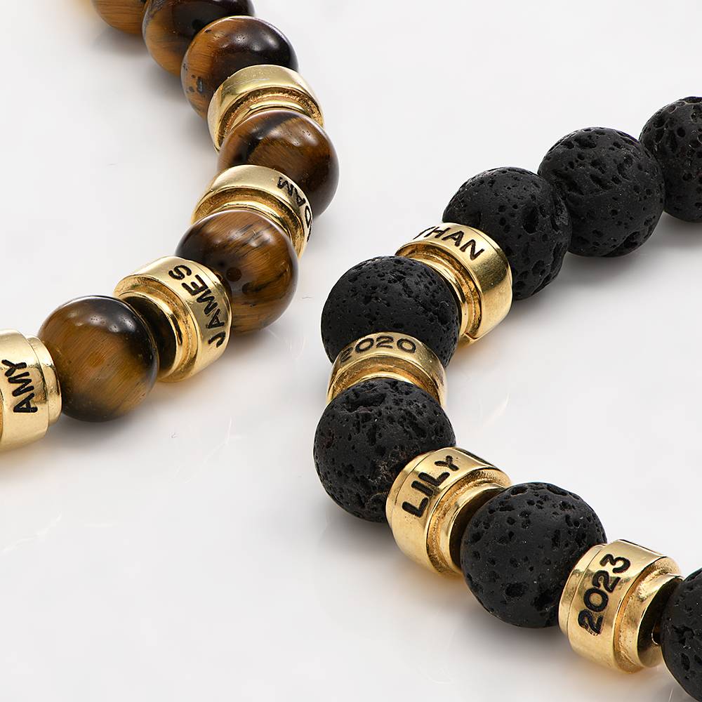 Jack Lava and Personalized Bead Bracelet for Men in 18ct Gold Plating-4 product photo