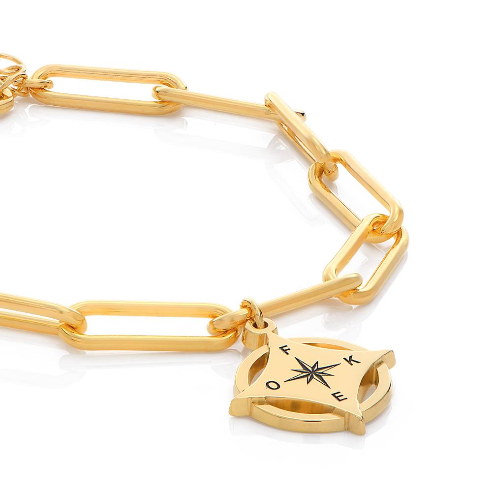 Kaia Initial Compass Bracelet in 18ct Gold Plating-2 product photo