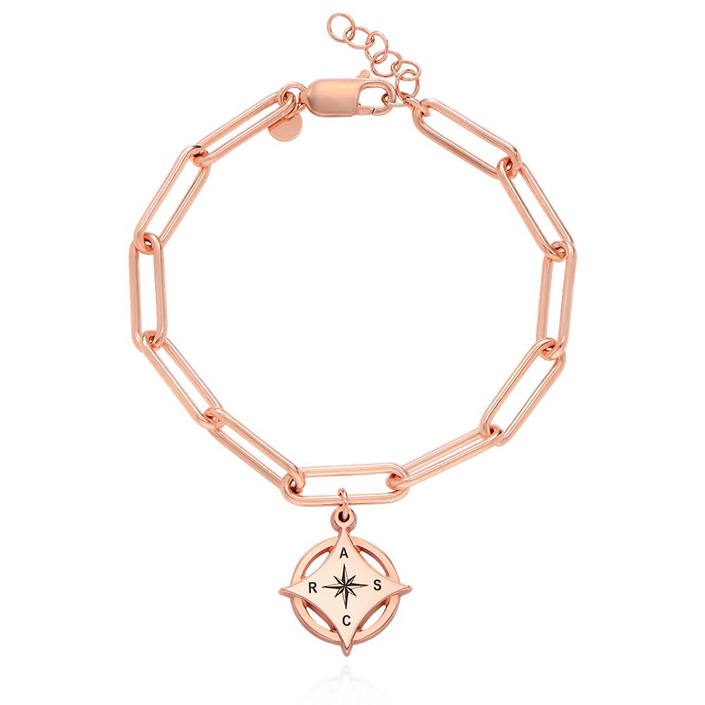 Kaia Initial Compass Bracelet in 18ct Rose Gold Plating-3 product photo
