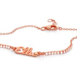 Bracciale Tennis Placcato Oro Rosa Con Zirconia Cubica 9mm – Regolabile, Per Donna – Regalo San Valentino