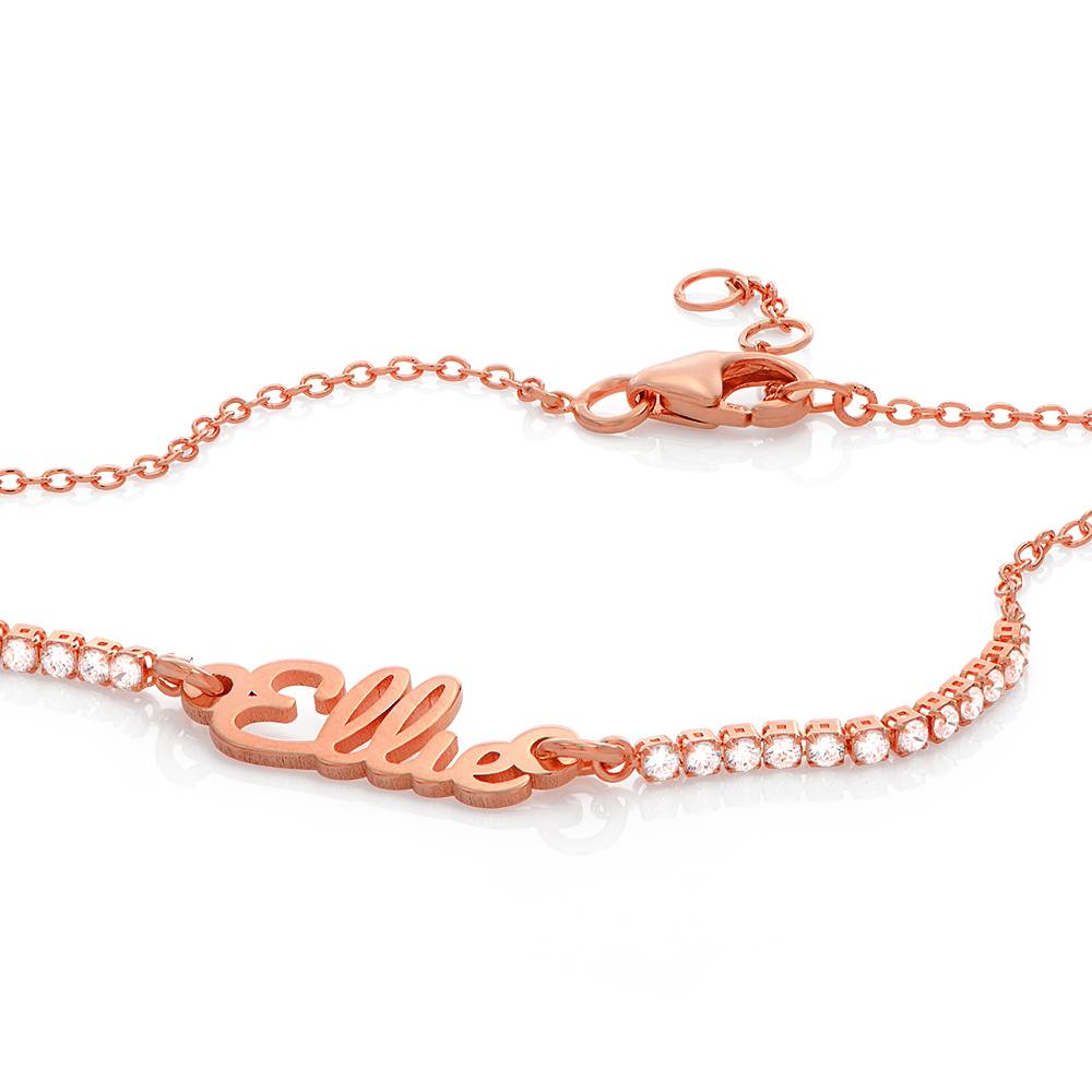 Kate Name Tennis Bracelet in 18ct Rose Gold Plating-4 product photo