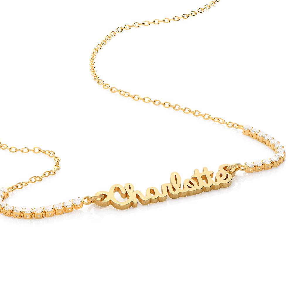 Kate Tennis Name Necklace in 18K Gold Plating-4 product photo