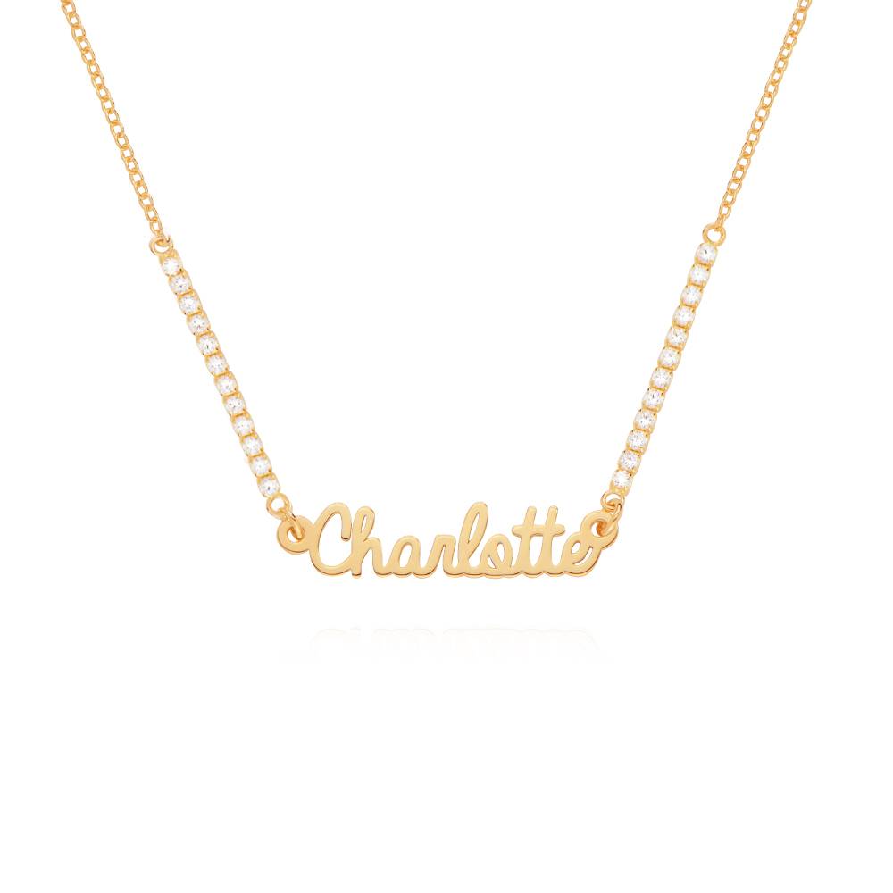 Kate Tennis Name Necklace in 18ct Gold Vermeil-4 product photo