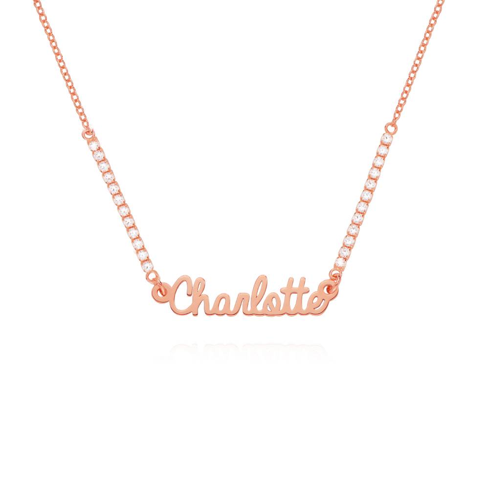 Kate Tennis Name Necklace in 18K Rose Gold Plating-4 product photo