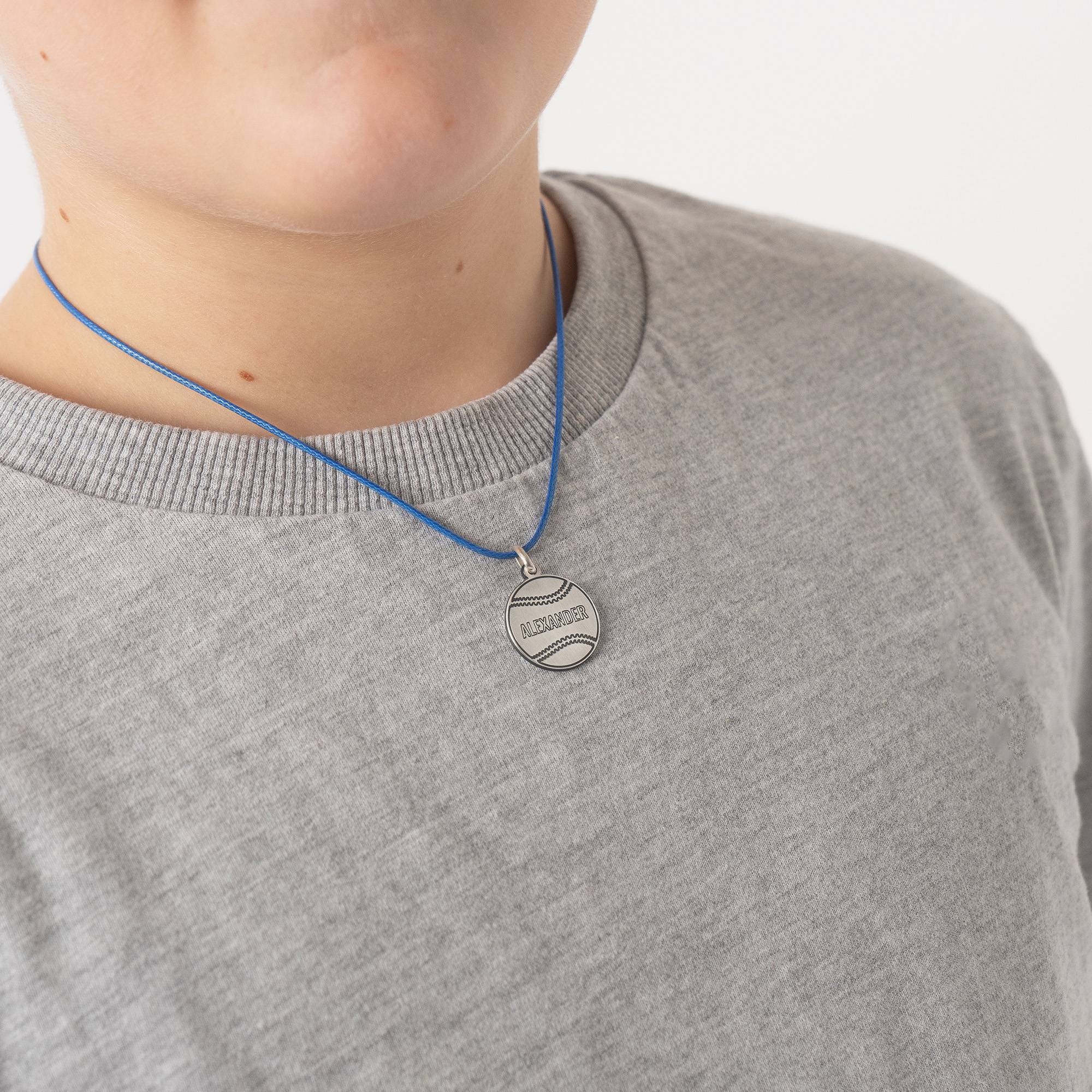 Kids Baseball Necklace in Sterling Silver-2 product photo