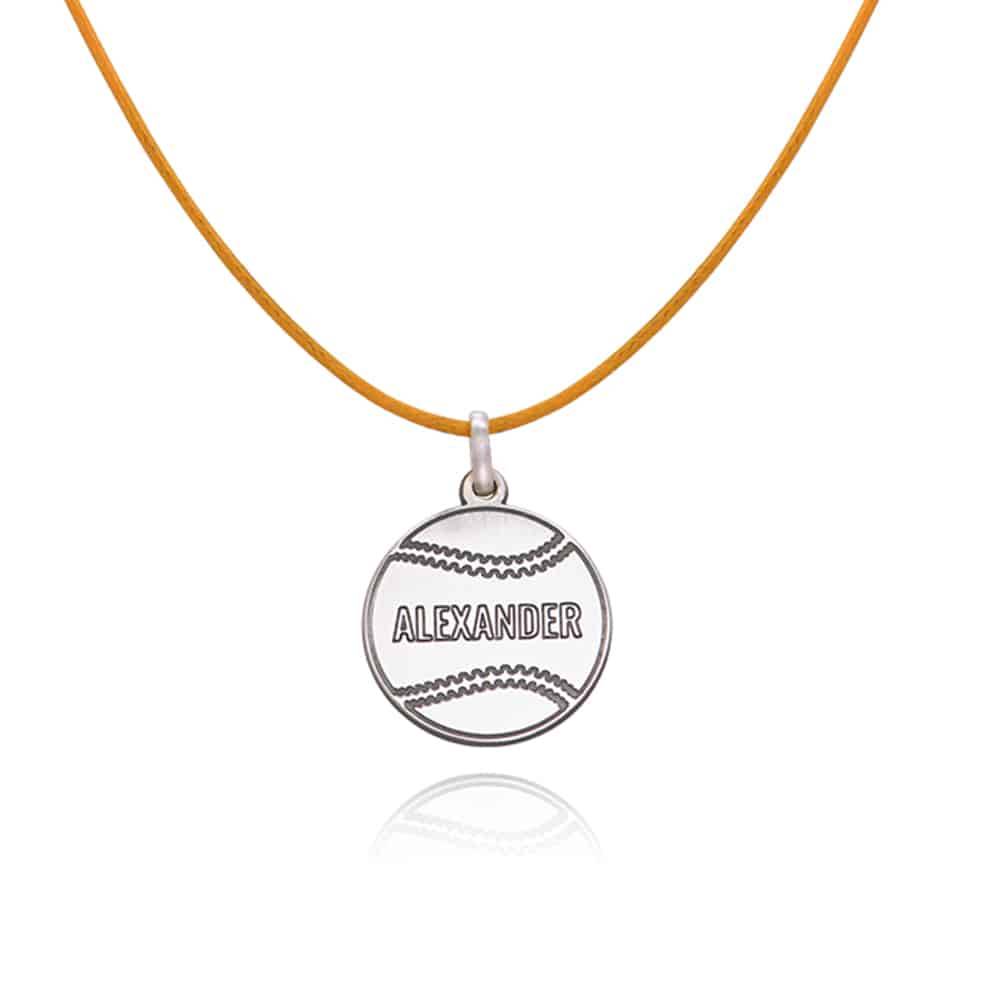 Boys Baseball Necklace in Sterling Silver