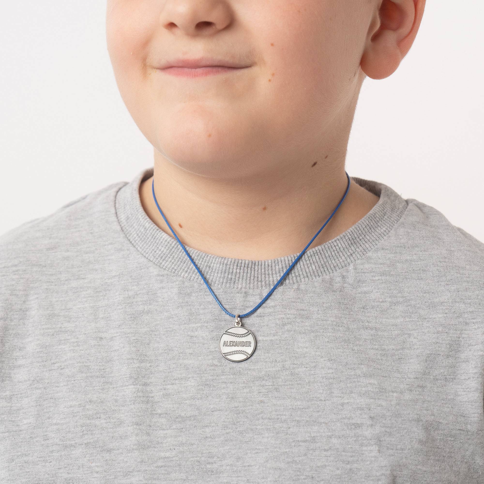 Kids Baseball Necklace in Sterling Silver-5 product photo