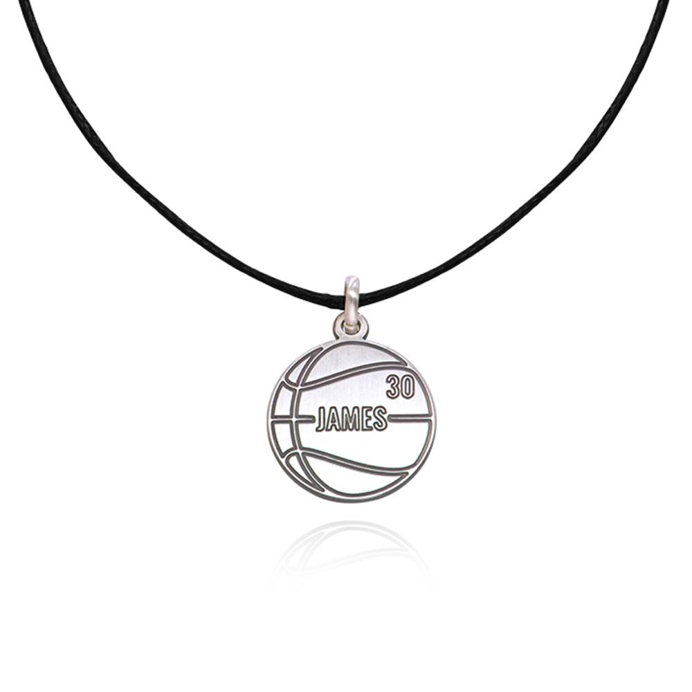 Kids Basketball Necklace in Sterling Silver-5 product photo