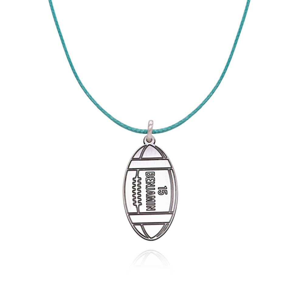 Kids American Football Necklace in Sterling Silver-5 product photo